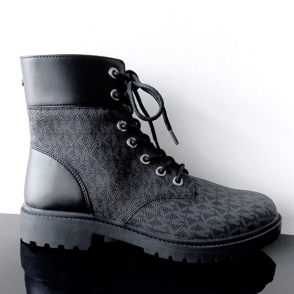 Michael Kors Women's Alistair Lace-Up Lug Sole Combat Booties - Picture 3 of 13